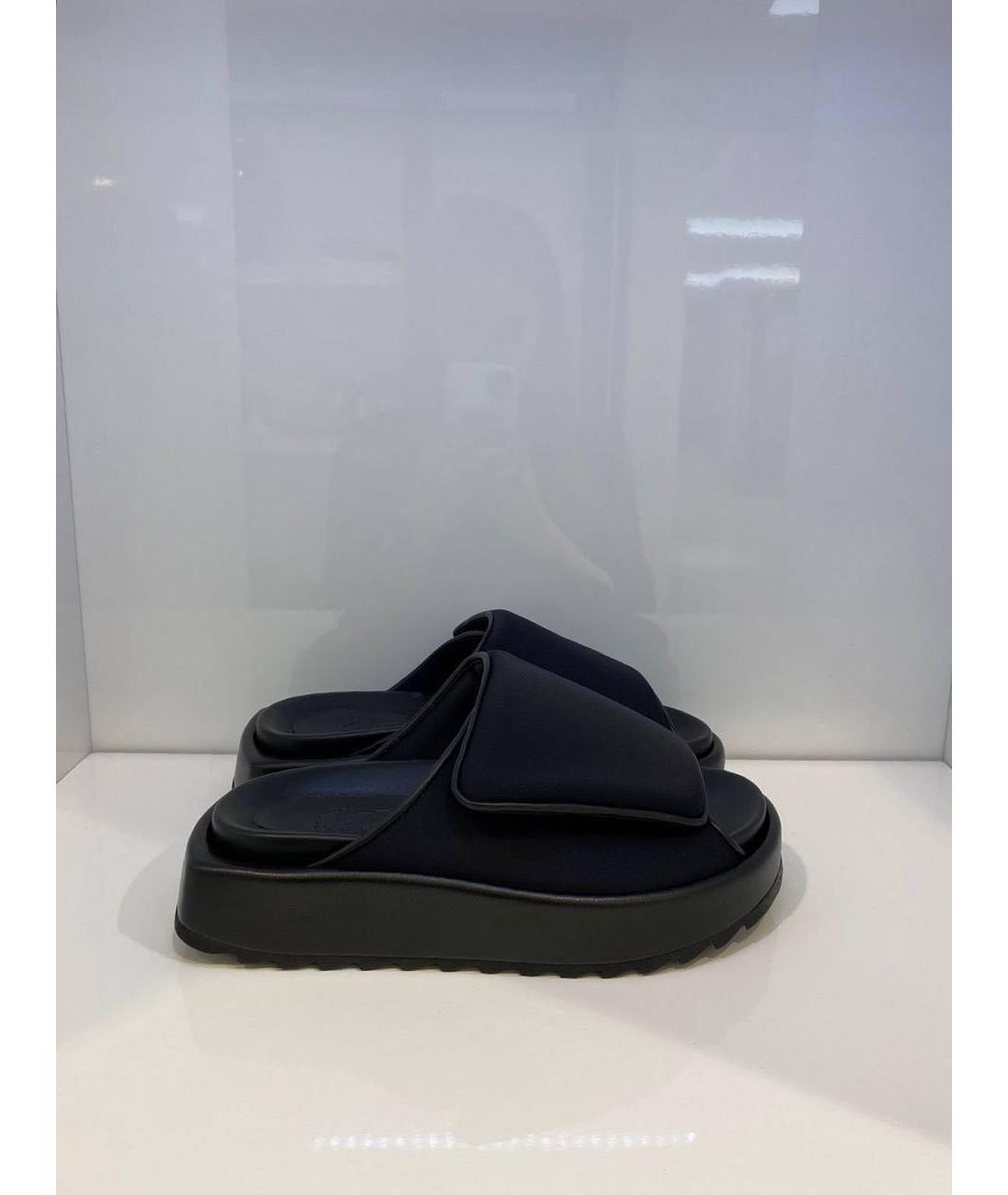 GIABORGHINI Черные текстильные шлепанцы, фото 4