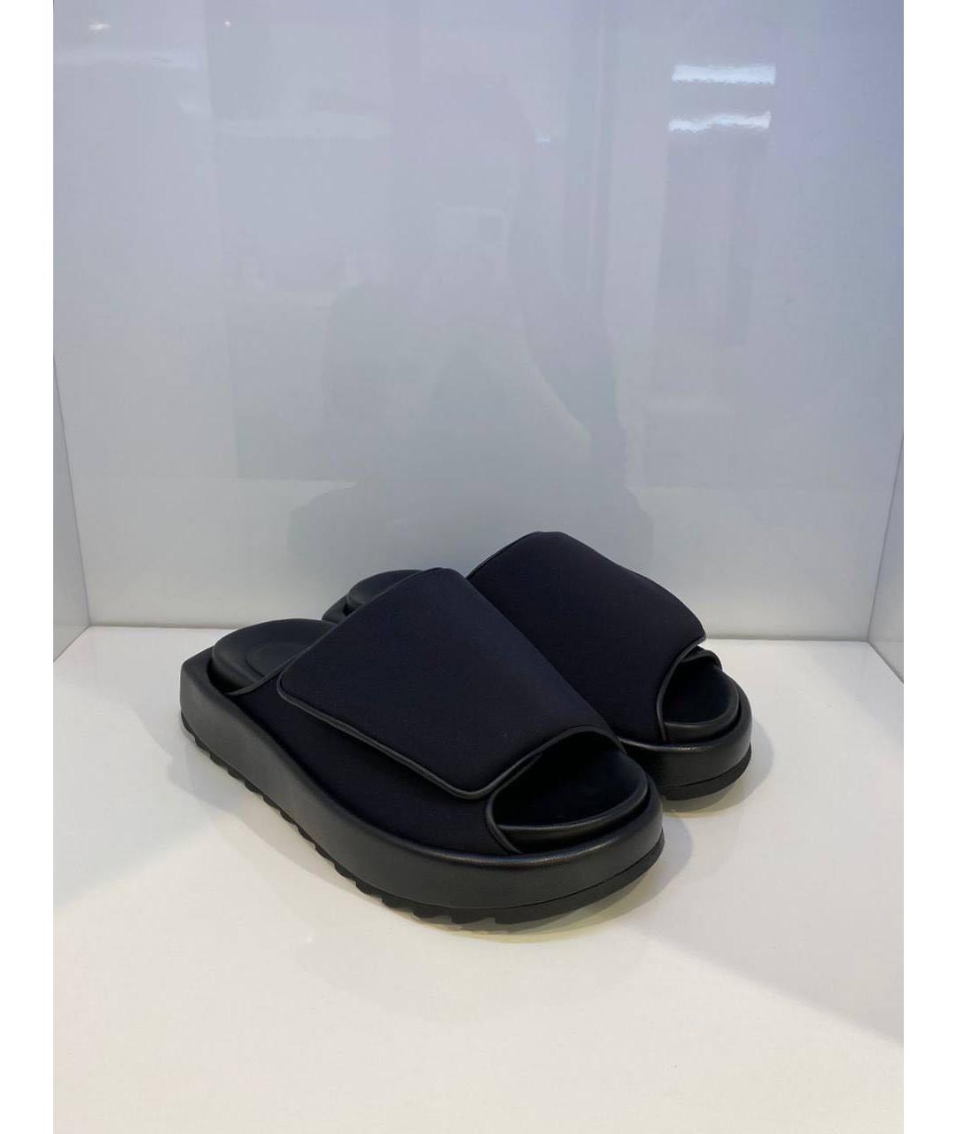 GIABORGHINI Черные текстильные шлепанцы, фото 3