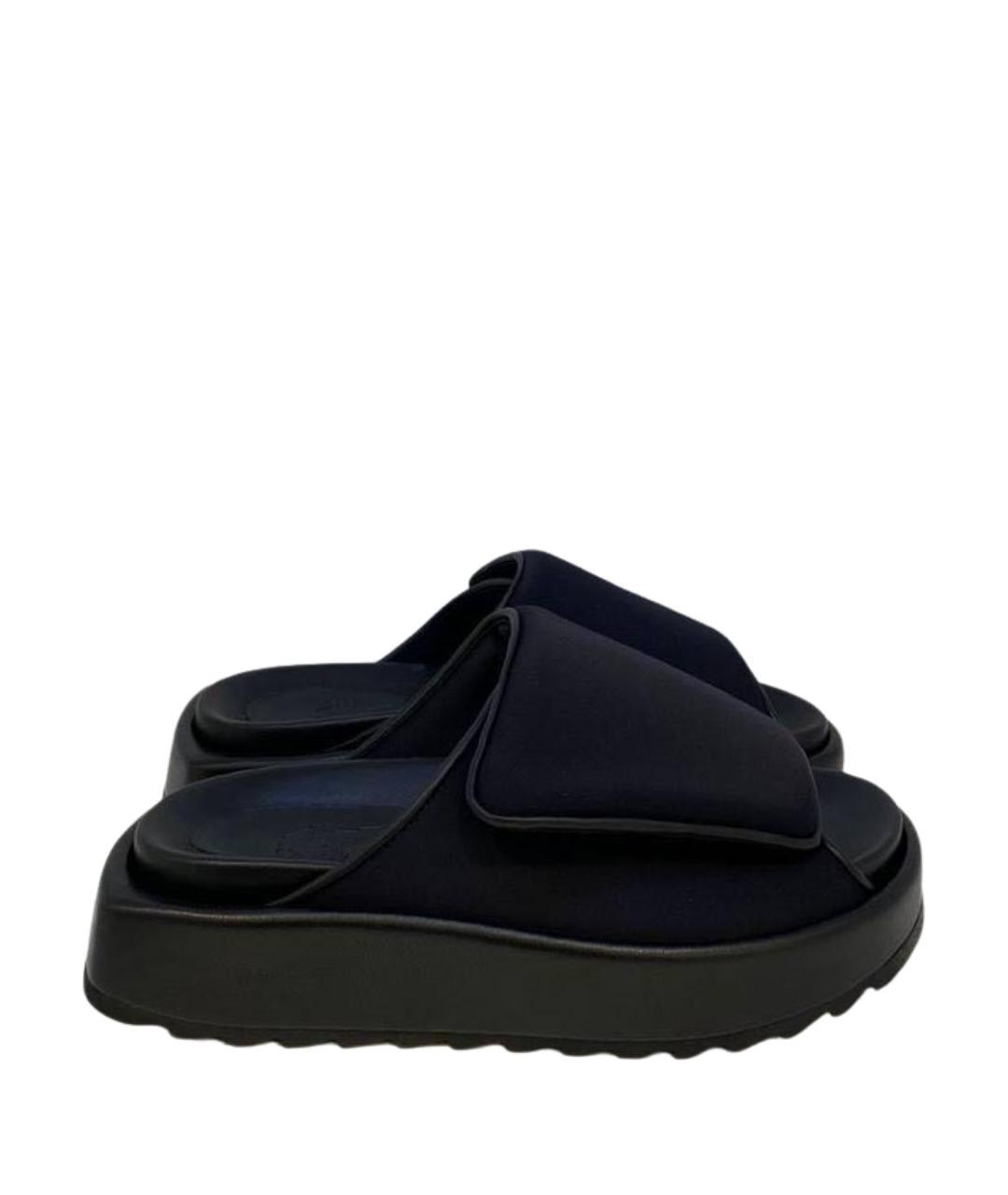 GIABORGHINI Черные текстильные шлепанцы, фото 1