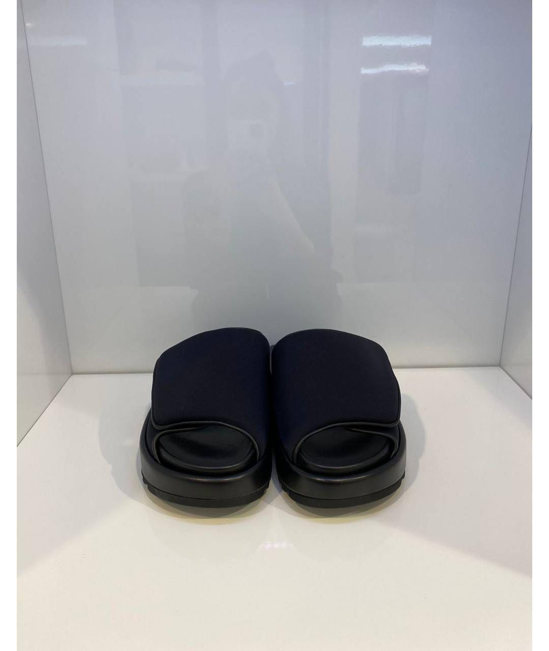 GIABORGHINI Черные текстильные шлепанцы, фото 2