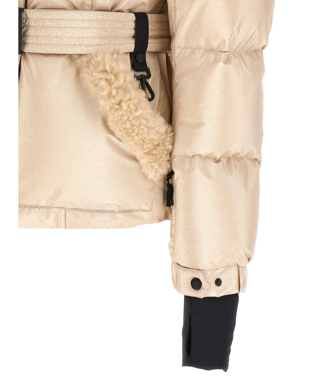 MONCLER GRENOBLE Золотой полиамидовый пуховик, фото 4