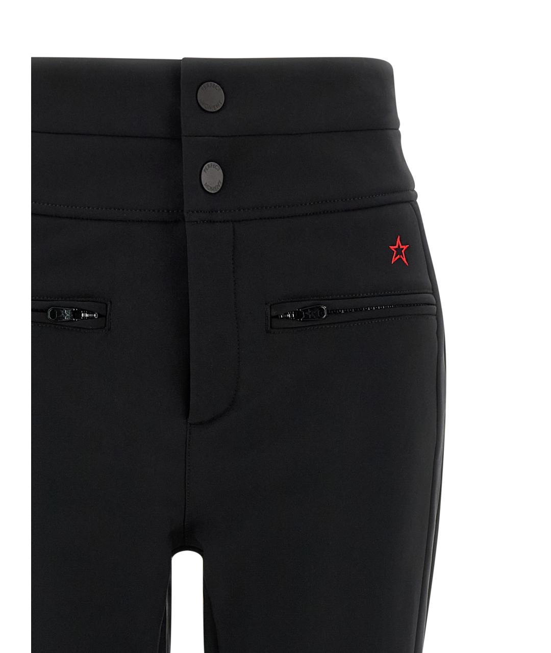 PERFECT MOMENT Черные полиамидовые прямые брюки, фото 3