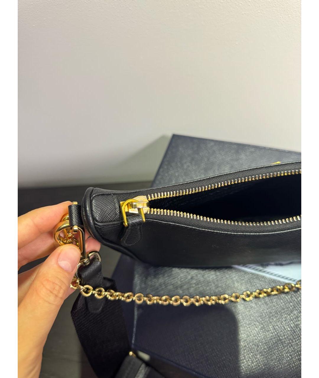 PRADA Черная кожаная сумка с короткими ручками, фото 7