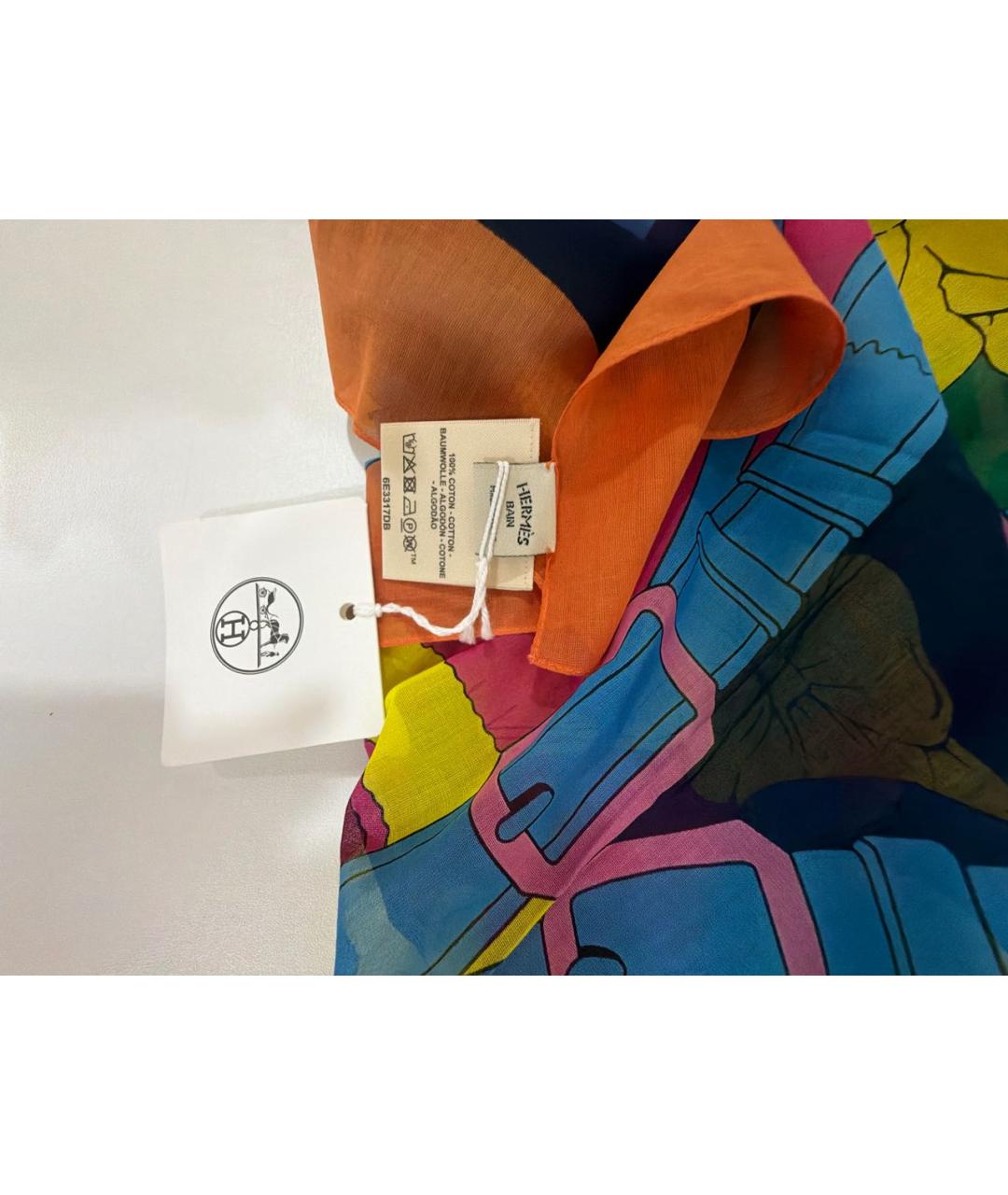 HERMES Мульти хлопковое парео, фото 4