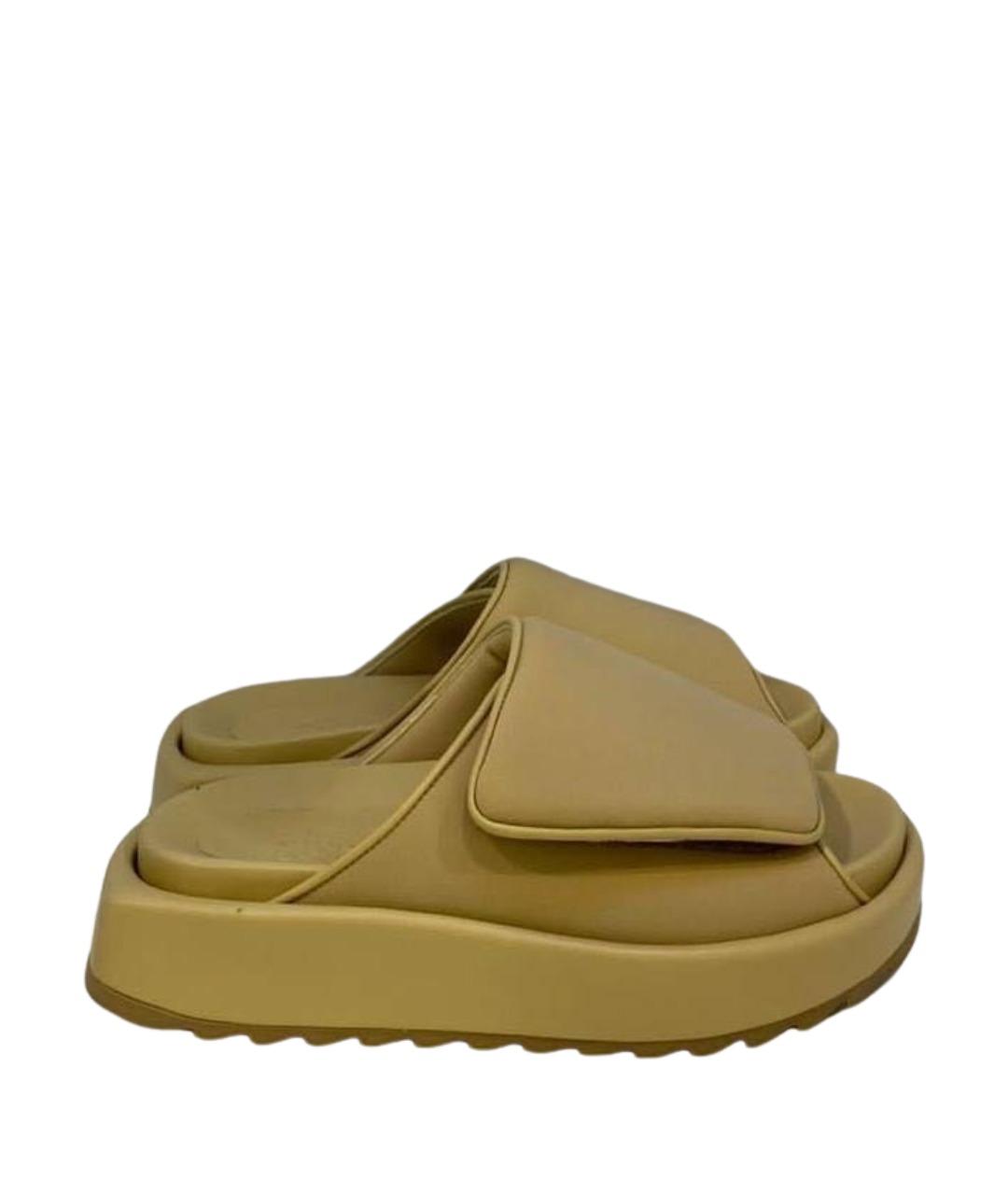 GIABORGHINI Бежевые текстильные шлепанцы, фото 1