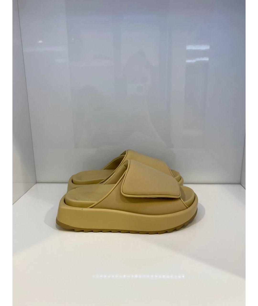 GIABORGHINI Бежевые текстильные шлепанцы, фото 4