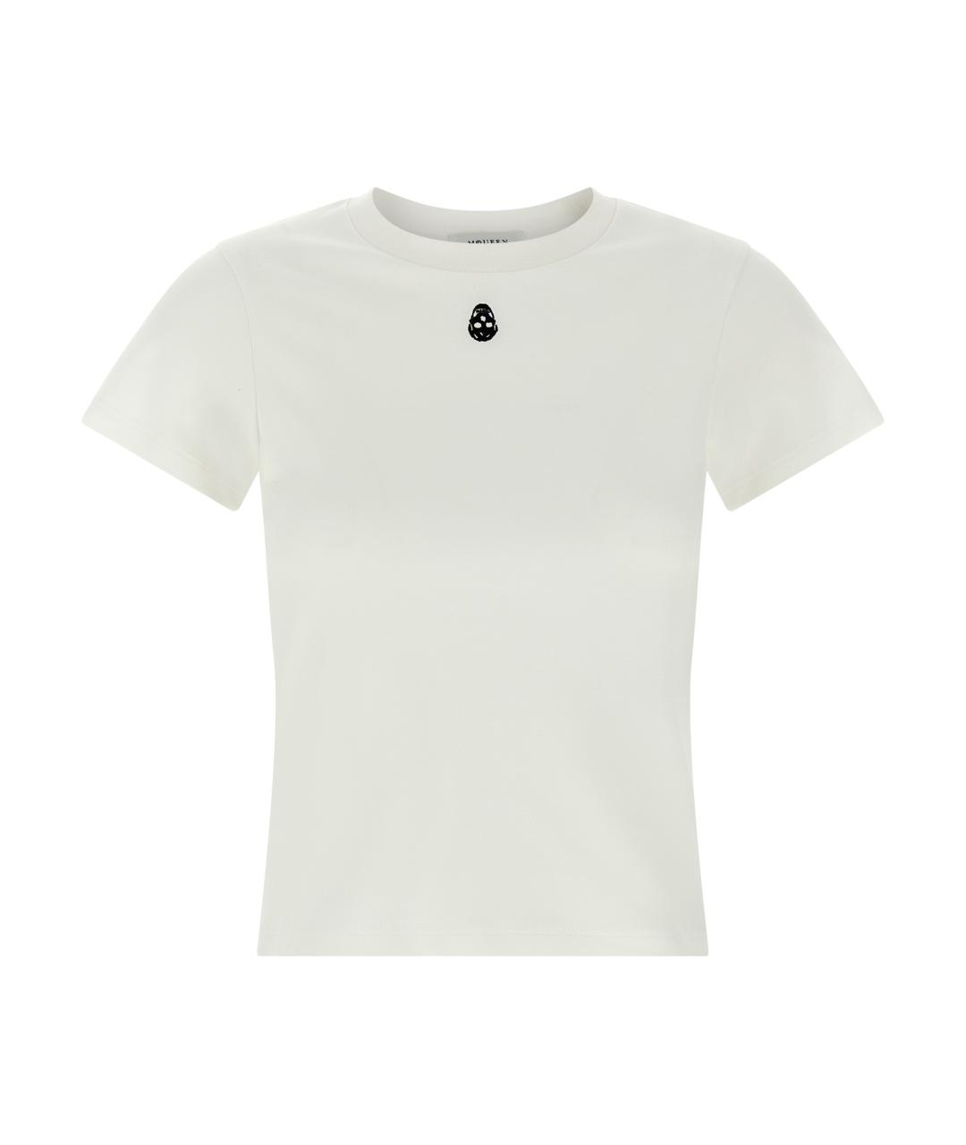 ALEXANDER MCQUEEN Белая хлопковая футболка, фото 1