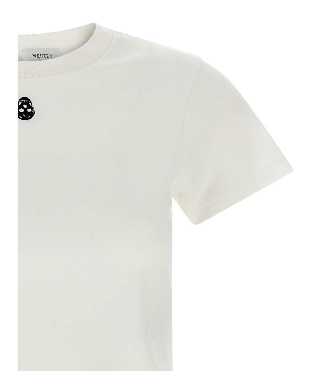ALEXANDER MCQUEEN Белая хлопковая футболка, фото 3