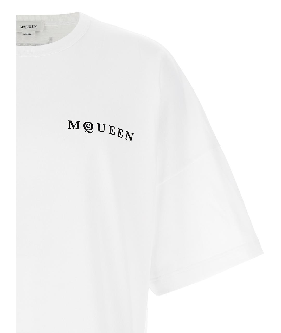 ALEXANDER MCQUEEN Белая хлопковая футболка, фото 3