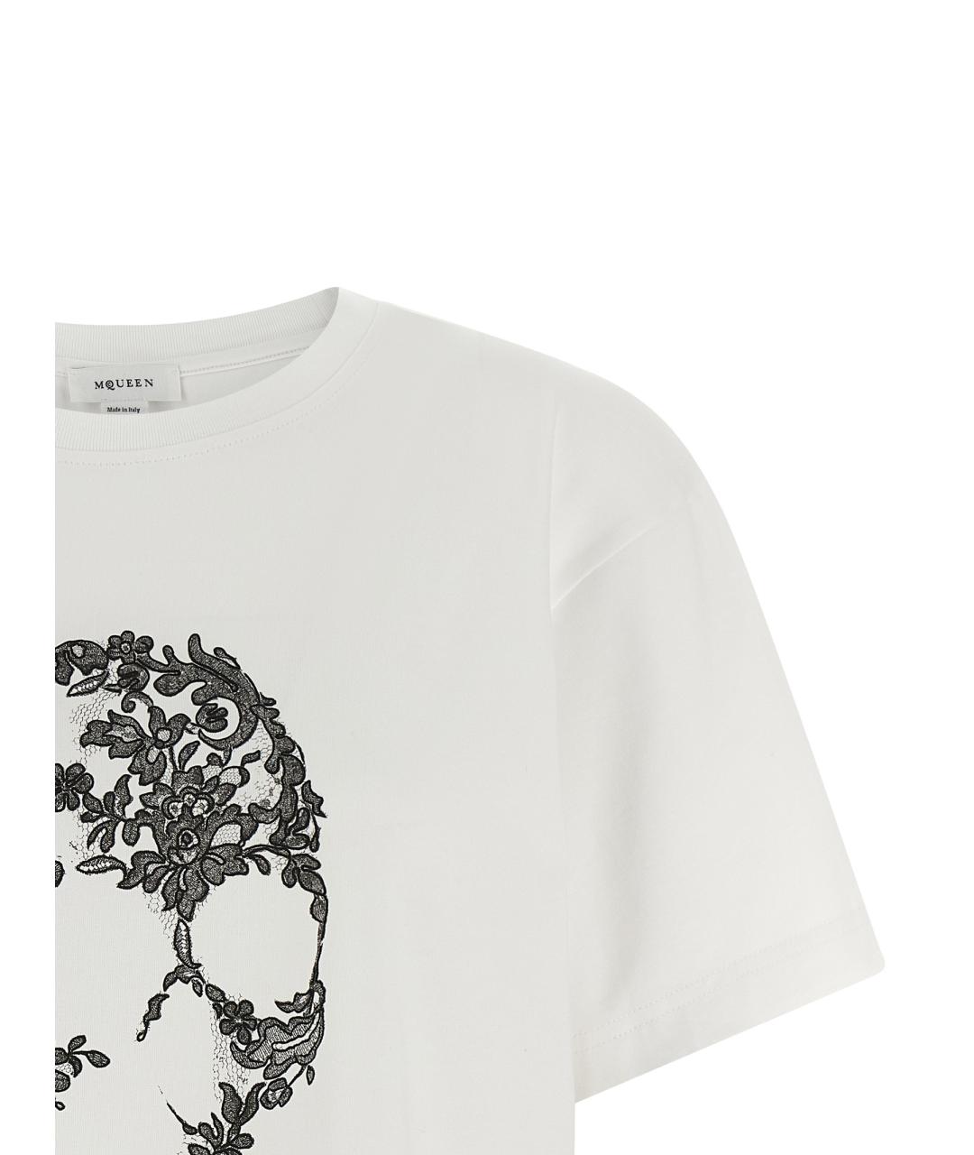 ALEXANDER MCQUEEN Белая хлопковая футболка, фото 3