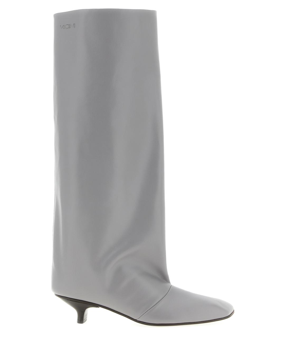VICINI Серые кожаные сапоги, фото 1