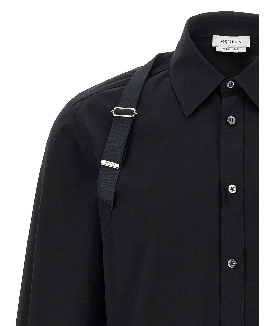ALEXANDER MCQUEEN Черная хлопковая кэжуал рубашка, фото 3