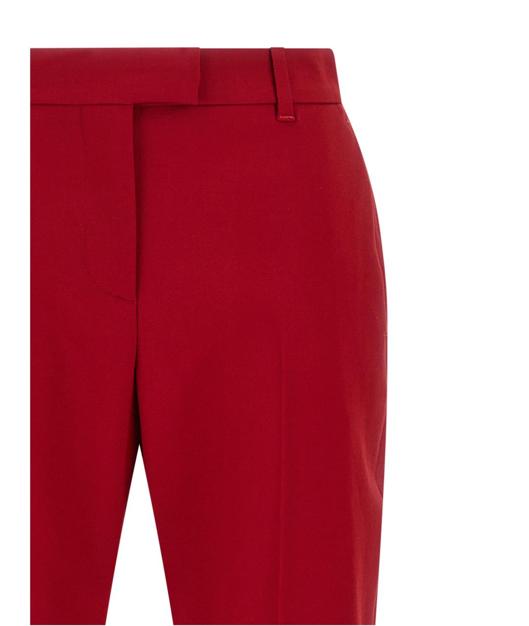 ALEXANDER MCQUEEN Красные шерстяные прямые брюки, фото 3
