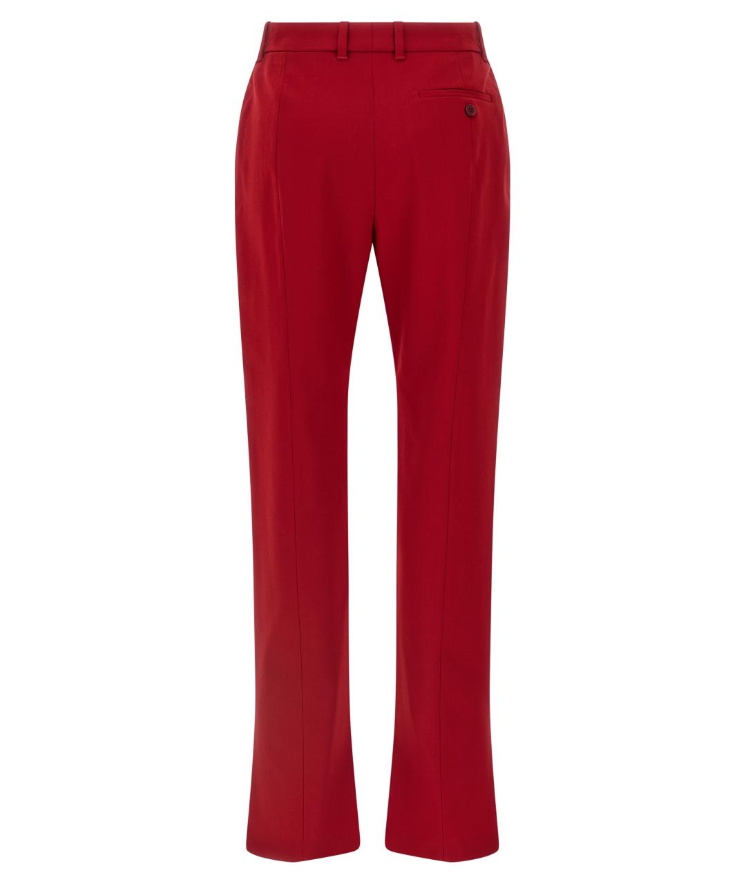 ALEXANDER MCQUEEN Красные шерстяные прямые брюки, фото 2