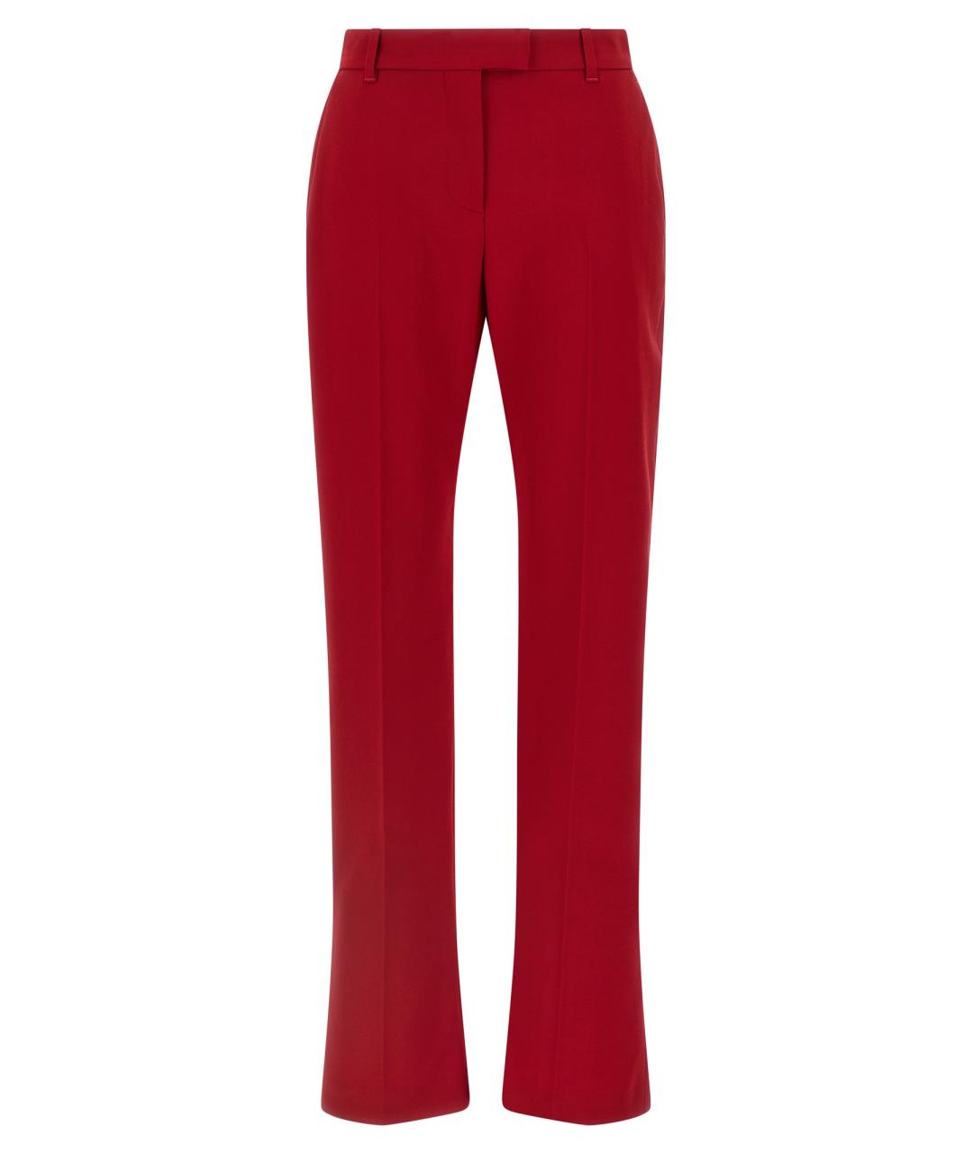 ALEXANDER MCQUEEN Красные шерстяные прямые брюки, фото 1