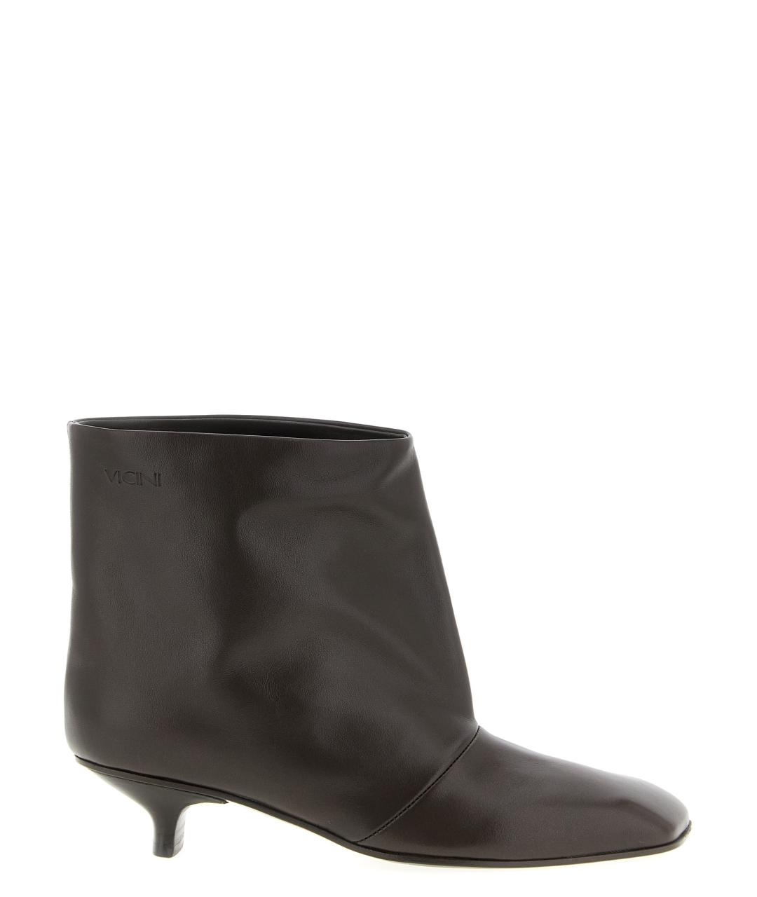 VICINI Коричневые кожаные ботильоны, фото 1