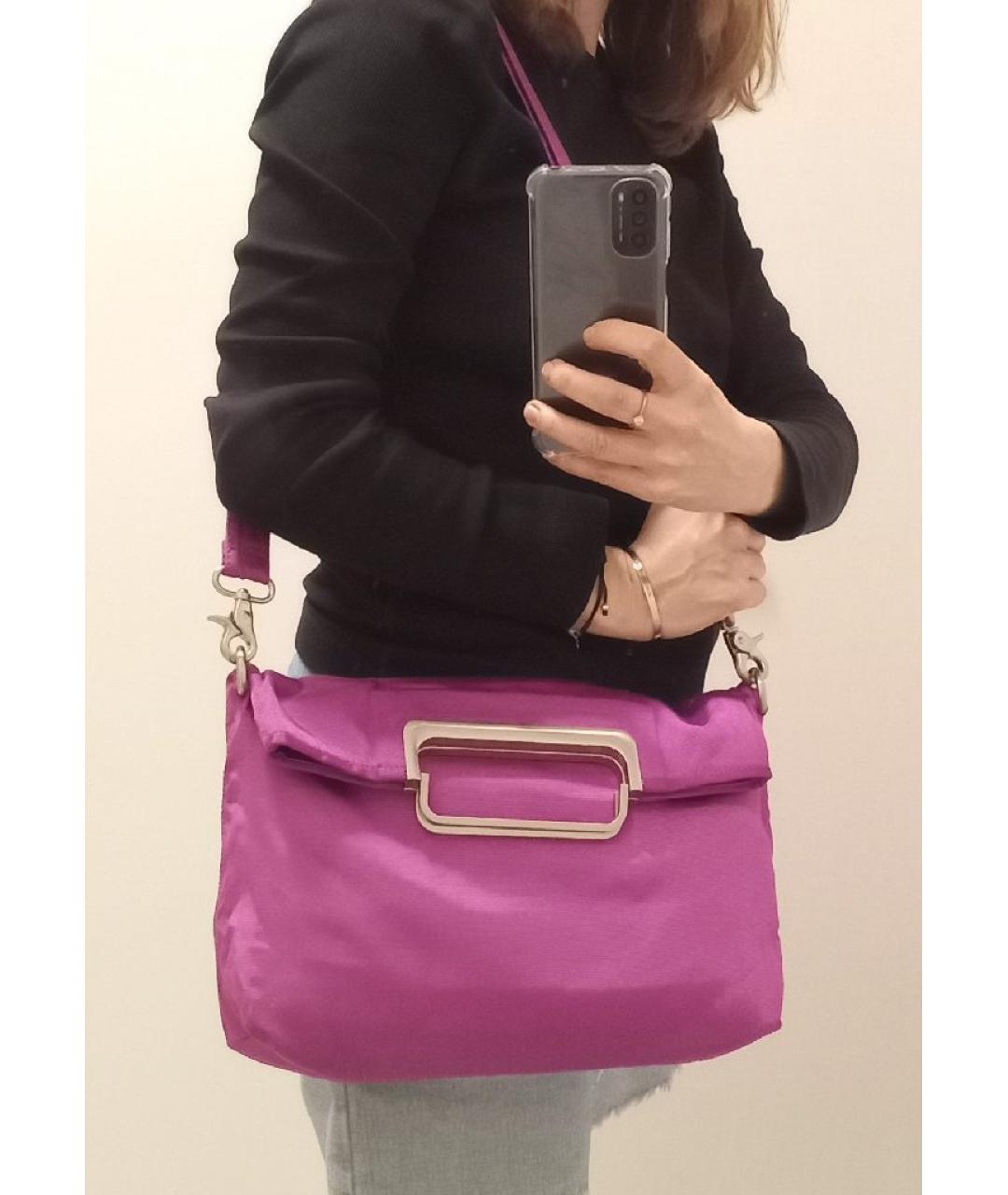 ALBERTA FERRETTI Фиолетовая тканевая сумка через плечо, фото 5