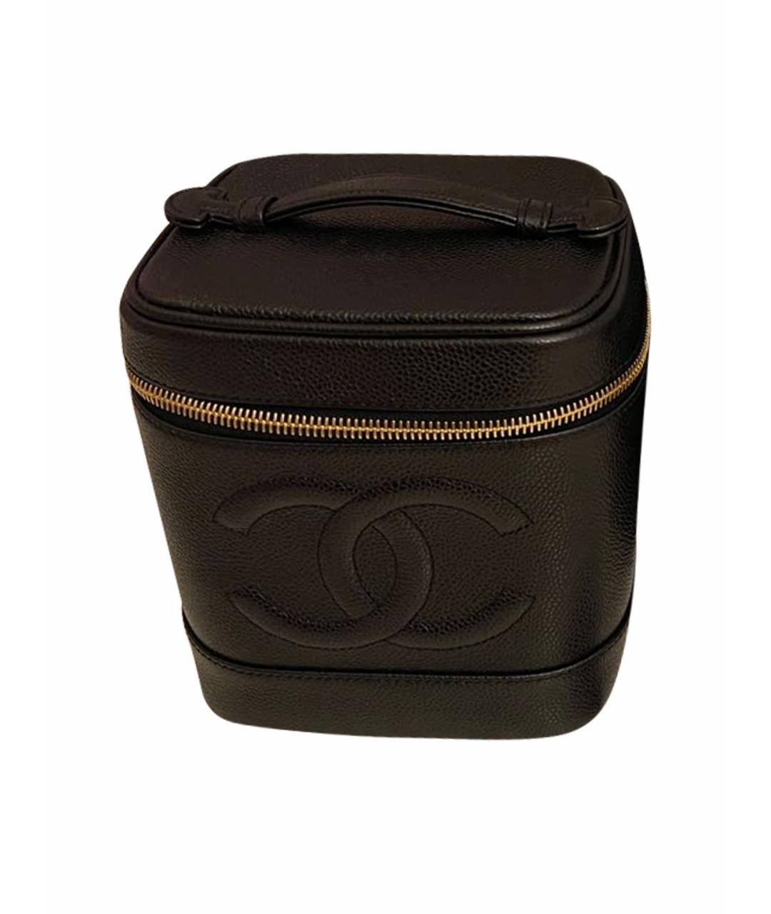 CHANEL Черная кожаная сумка с короткими ручками, фото 1