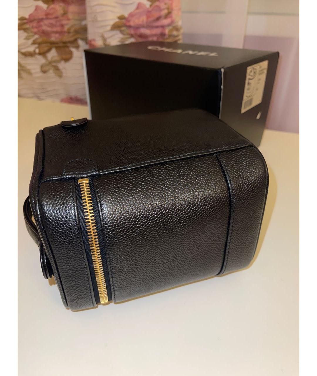 CHANEL Черная кожаная сумка с короткими ручками, фото 8