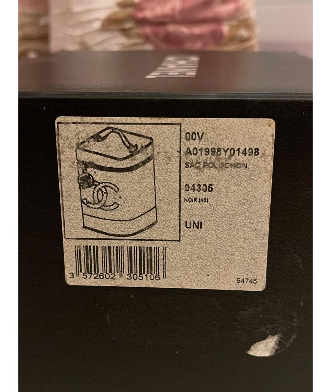 CHANEL Черная кожаная сумка с короткими ручками, фото 5