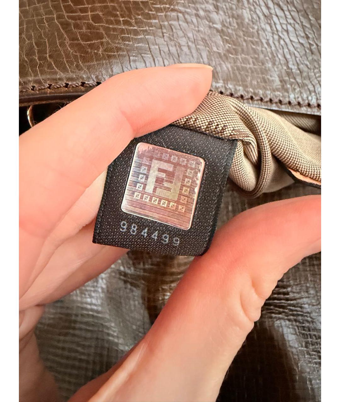 FENDI Коричневая меховая сумка через плечо, фото 6