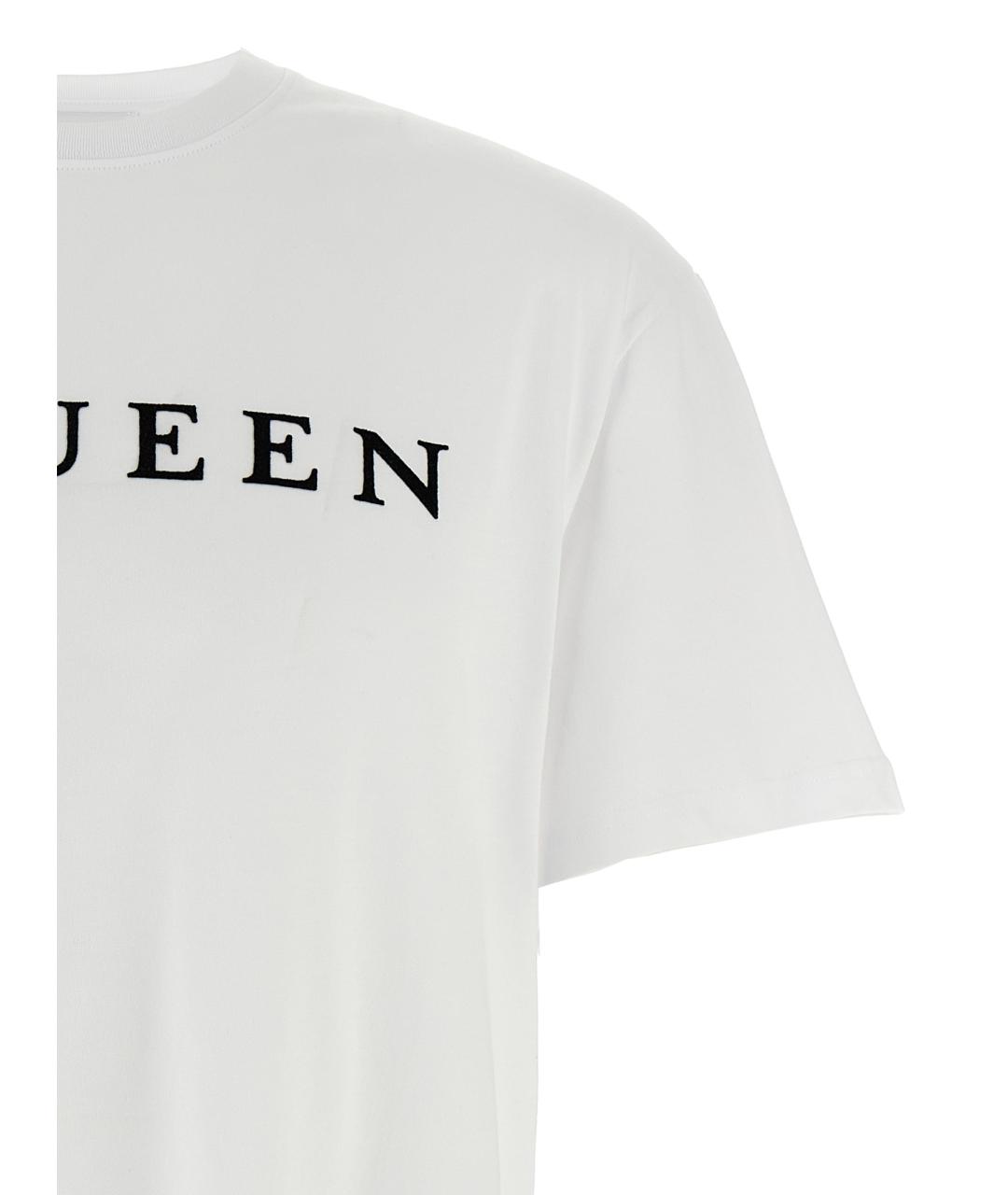 ALEXANDER MCQUEEN Белая хлопковая футболка, фото 3