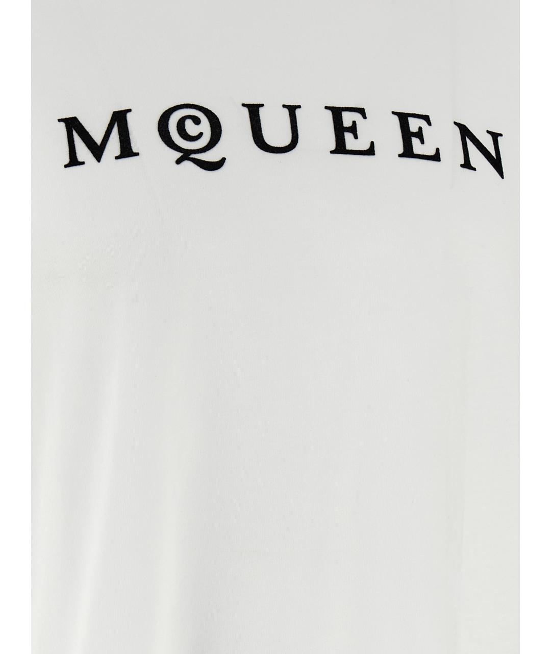 ALEXANDER MCQUEEN Белая хлопковая футболка, фото 4