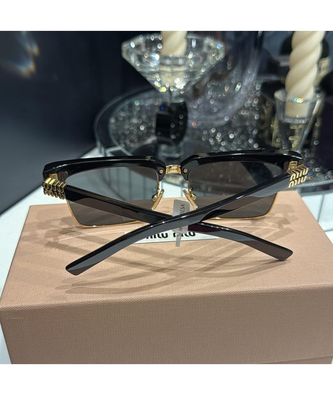 MIU MIU Черные металлические солнцезащитные очки, фото 4
