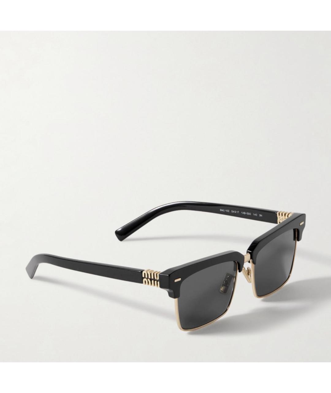 MIU MIU Черные металлические солнцезащитные очки, фото 2