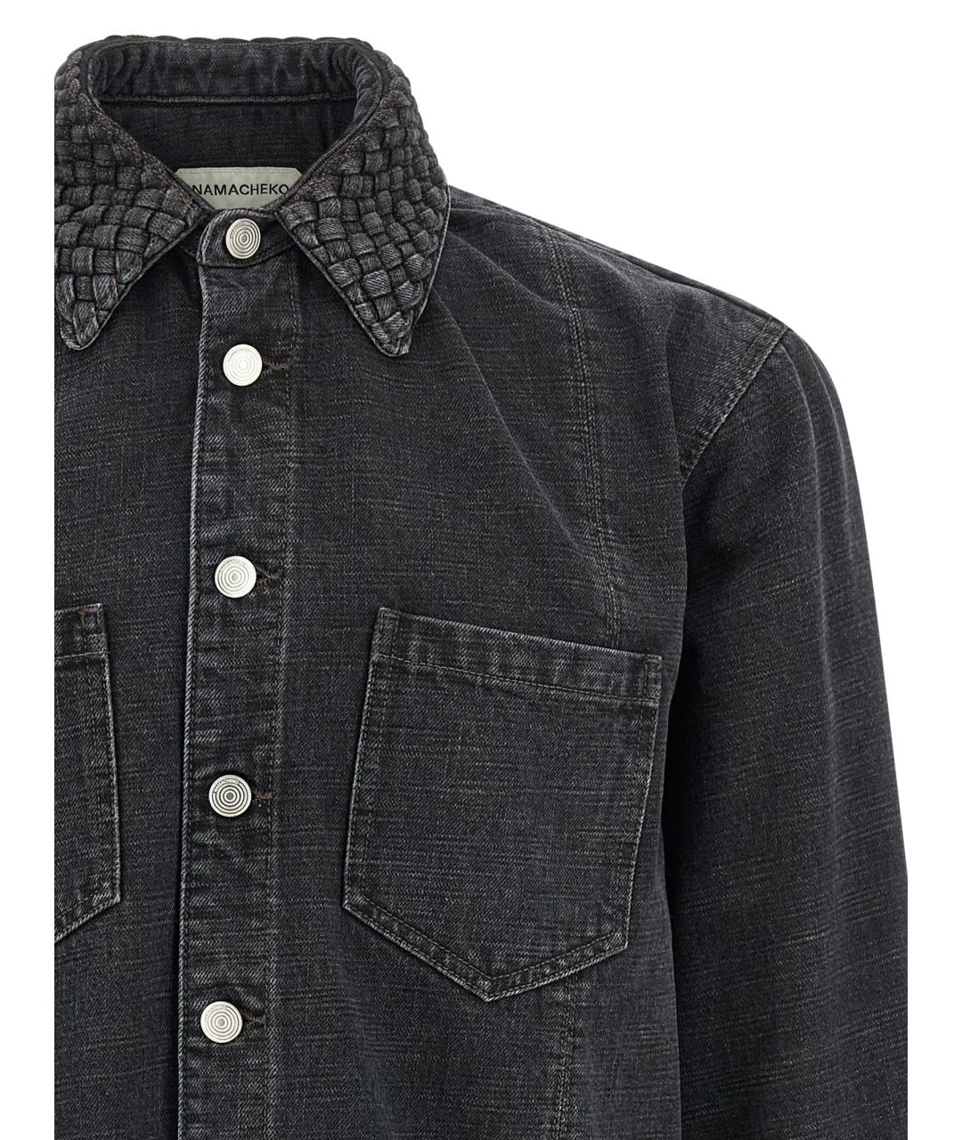 NAMACHEKO Черная хлопковая кэжуал рубашка, фото 3
