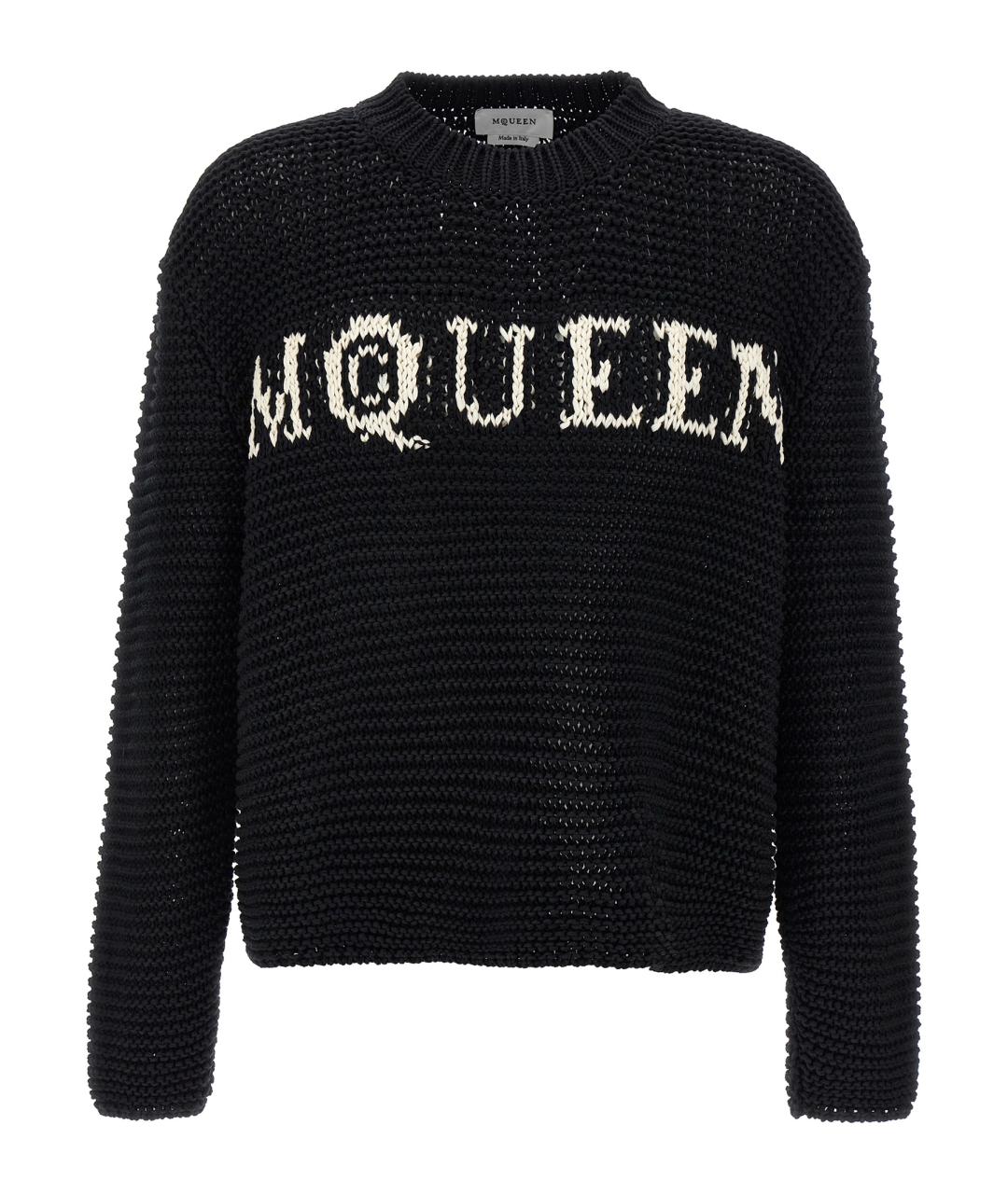 ALEXANDER MCQUEEN Черный хлопковый джемпер / свитер, фото 1