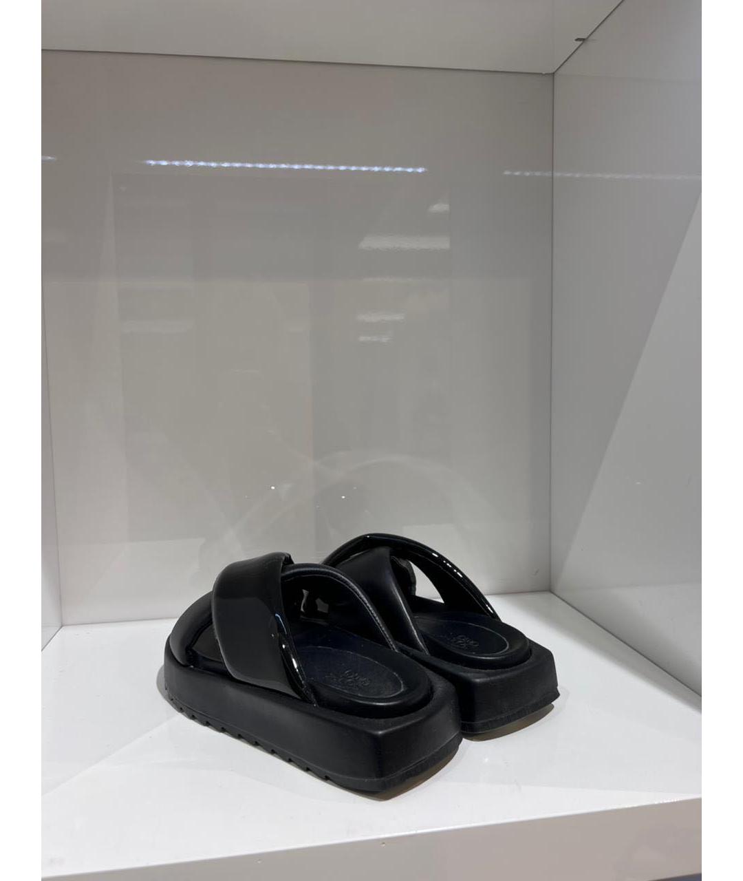 GIABORGHINI Черные кожаные сабо, фото 4