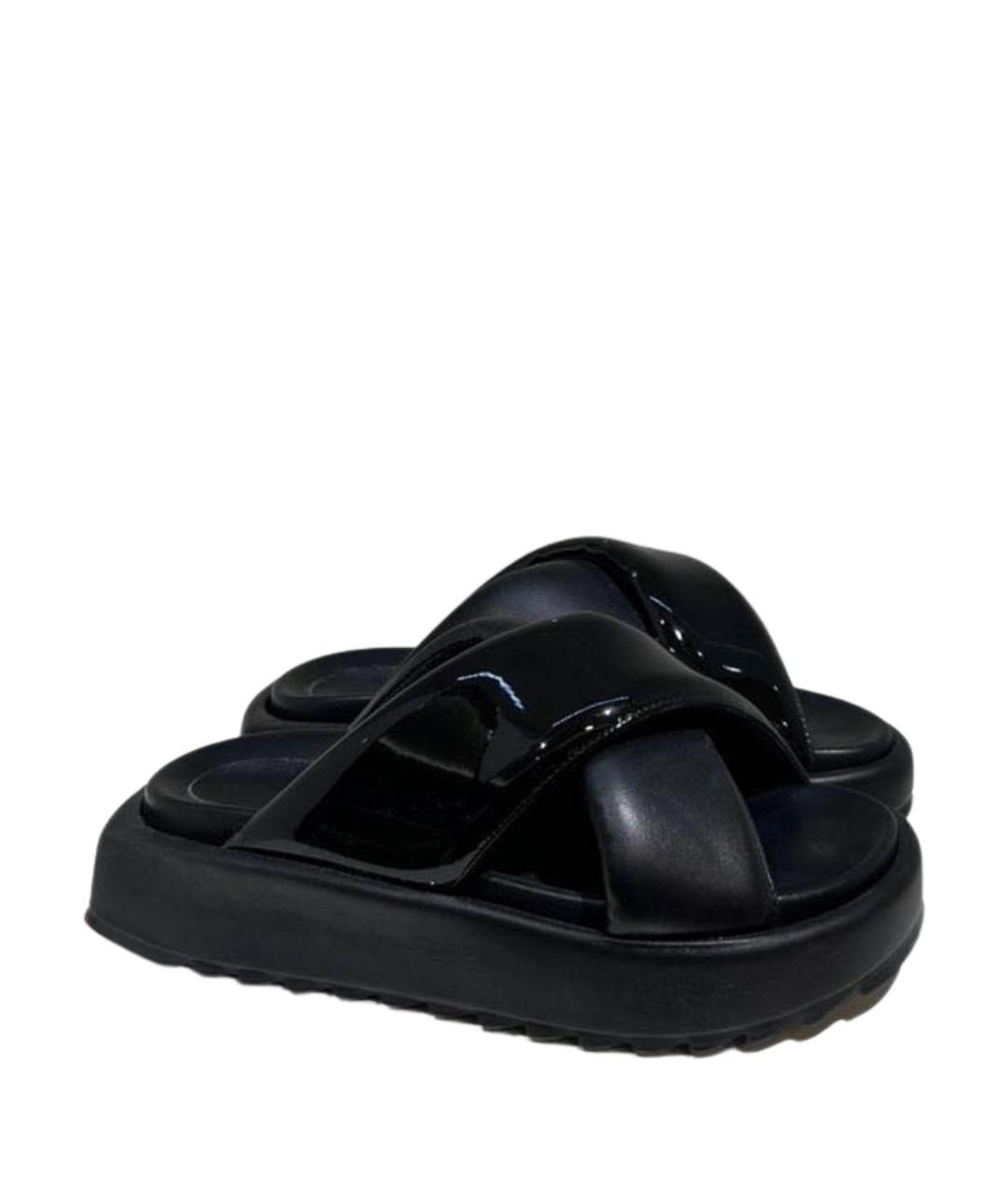 GIABORGHINI Черные кожаные сабо, фото 1