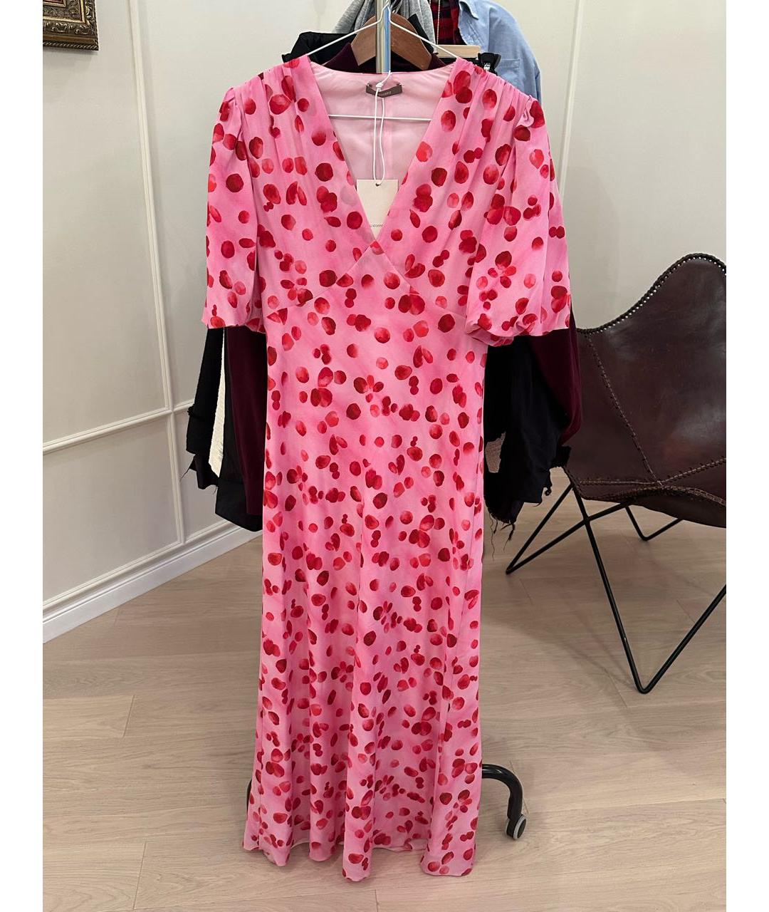 12 STOREEZ Розовое шелковое коктейльное платье, фото 3