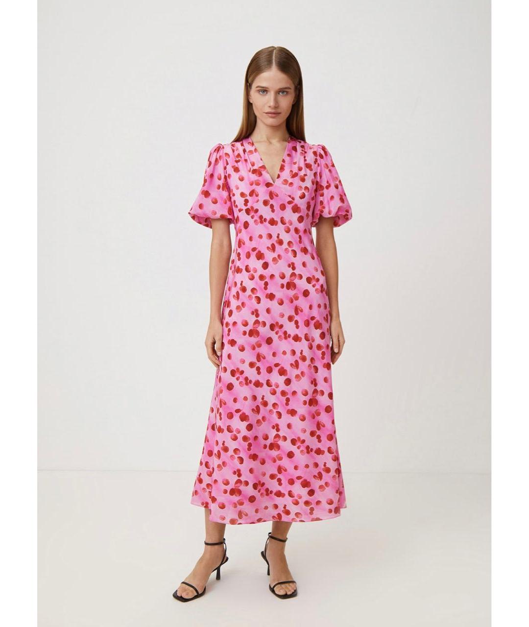 12 STOREEZ Розовое шелковое коктейльное платье, фото 7