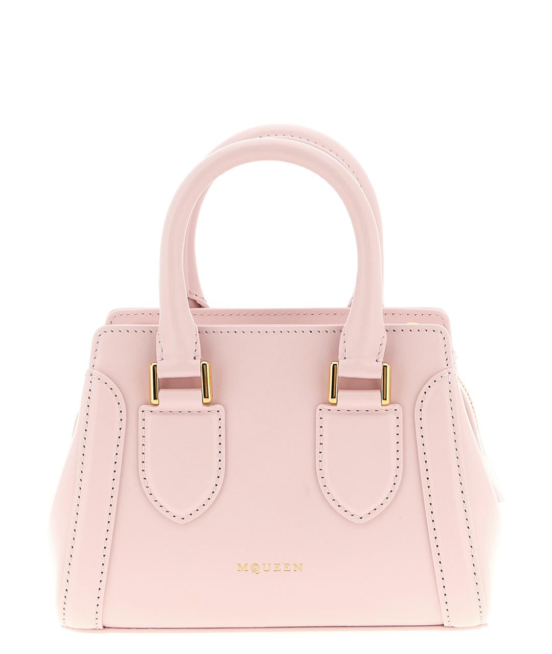 ALEXANDER MCQUEEN Розовая кожаная сумка тоут, фото 1