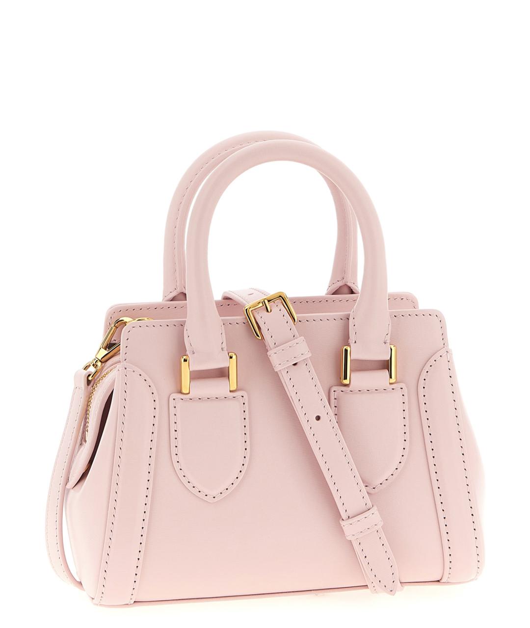 ALEXANDER MCQUEEN Розовая кожаная сумка тоут, фото 2