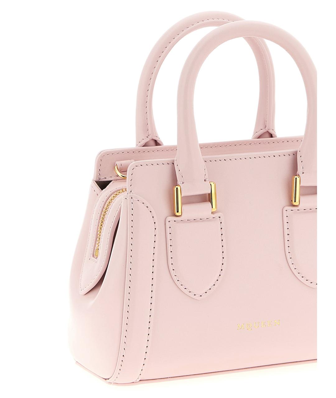 ALEXANDER MCQUEEN Розовая кожаная сумка тоут, фото 3