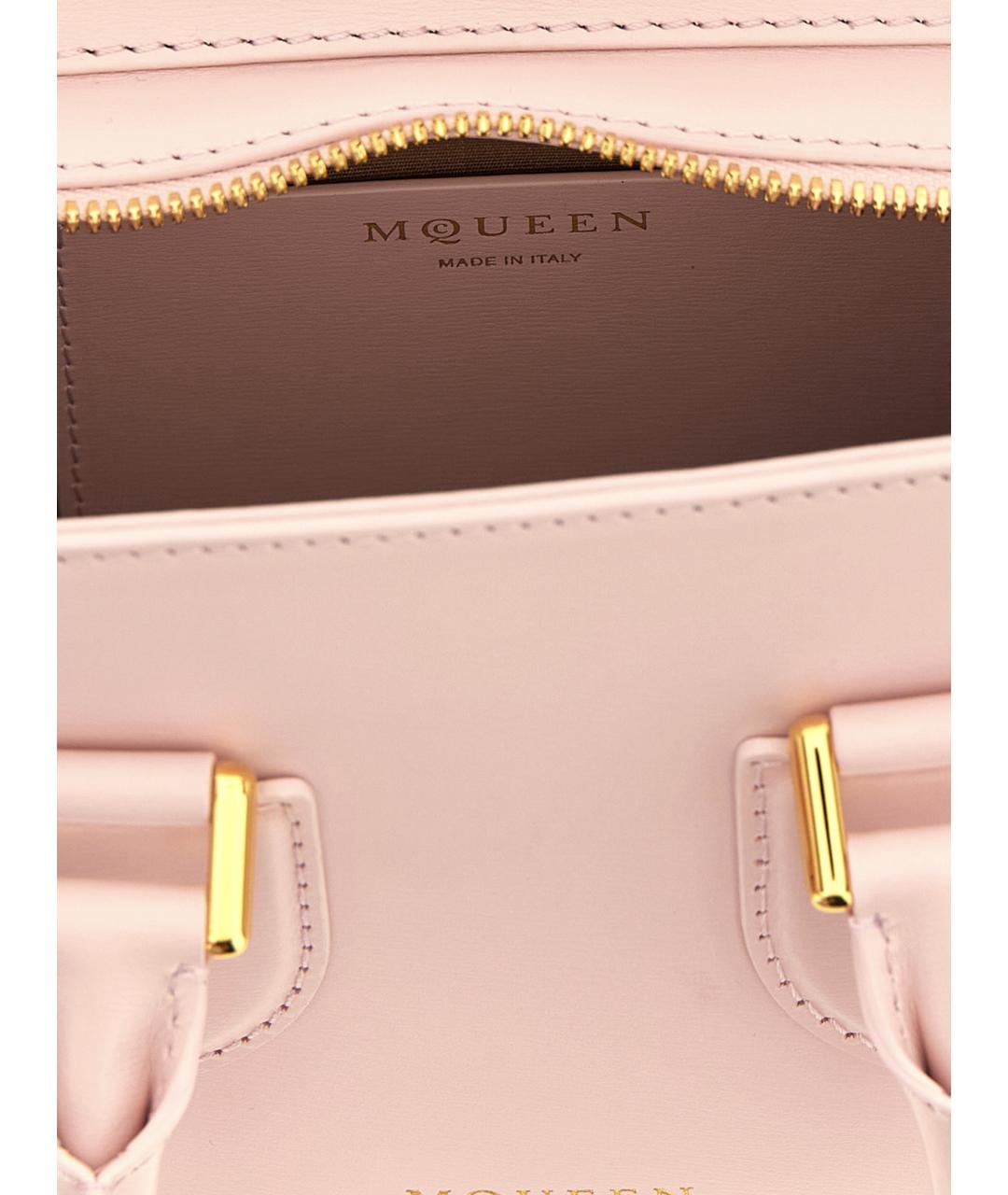 ALEXANDER MCQUEEN Розовая кожаная сумка тоут, фото 4