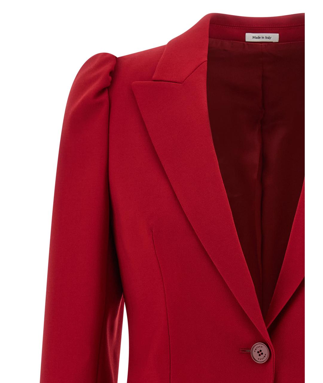 ALEXANDER MCQUEEN Красный шерстяной жакет/пиджак, фото 3