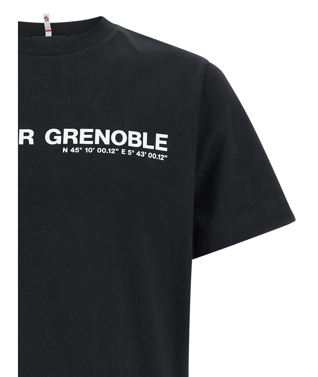 MONCLER GRENOBLE Черная хлопковая футболка, фото 3