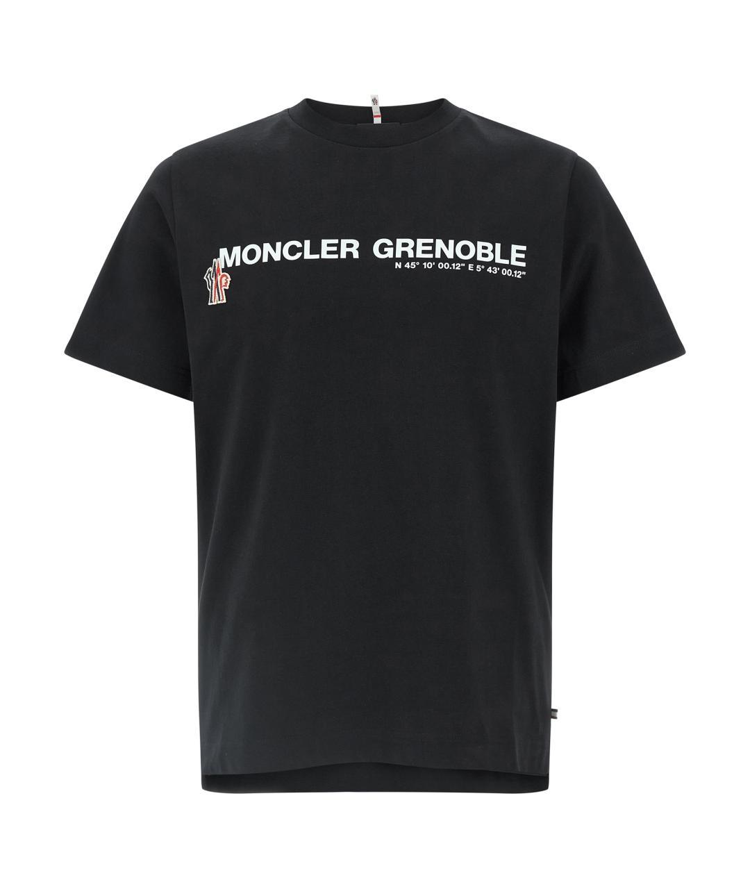 MONCLER GRENOBLE Черная хлопковая футболка, фото 1