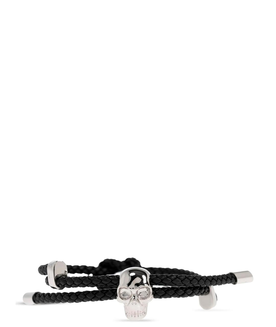 ALEXANDER MCQUEEN Черный кожаный браслет, фото 1
