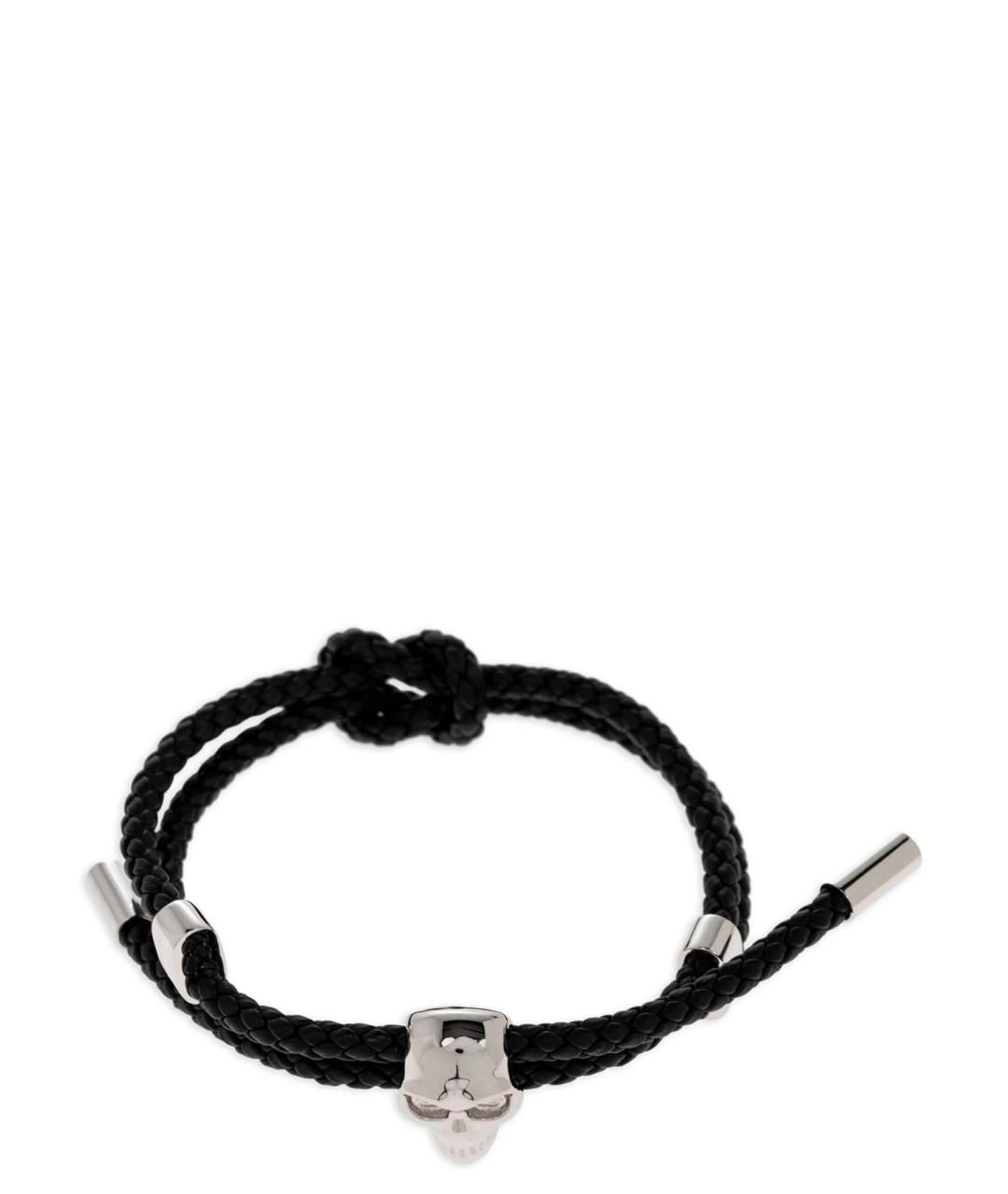 ALEXANDER MCQUEEN Черный кожаный браслет, фото 3