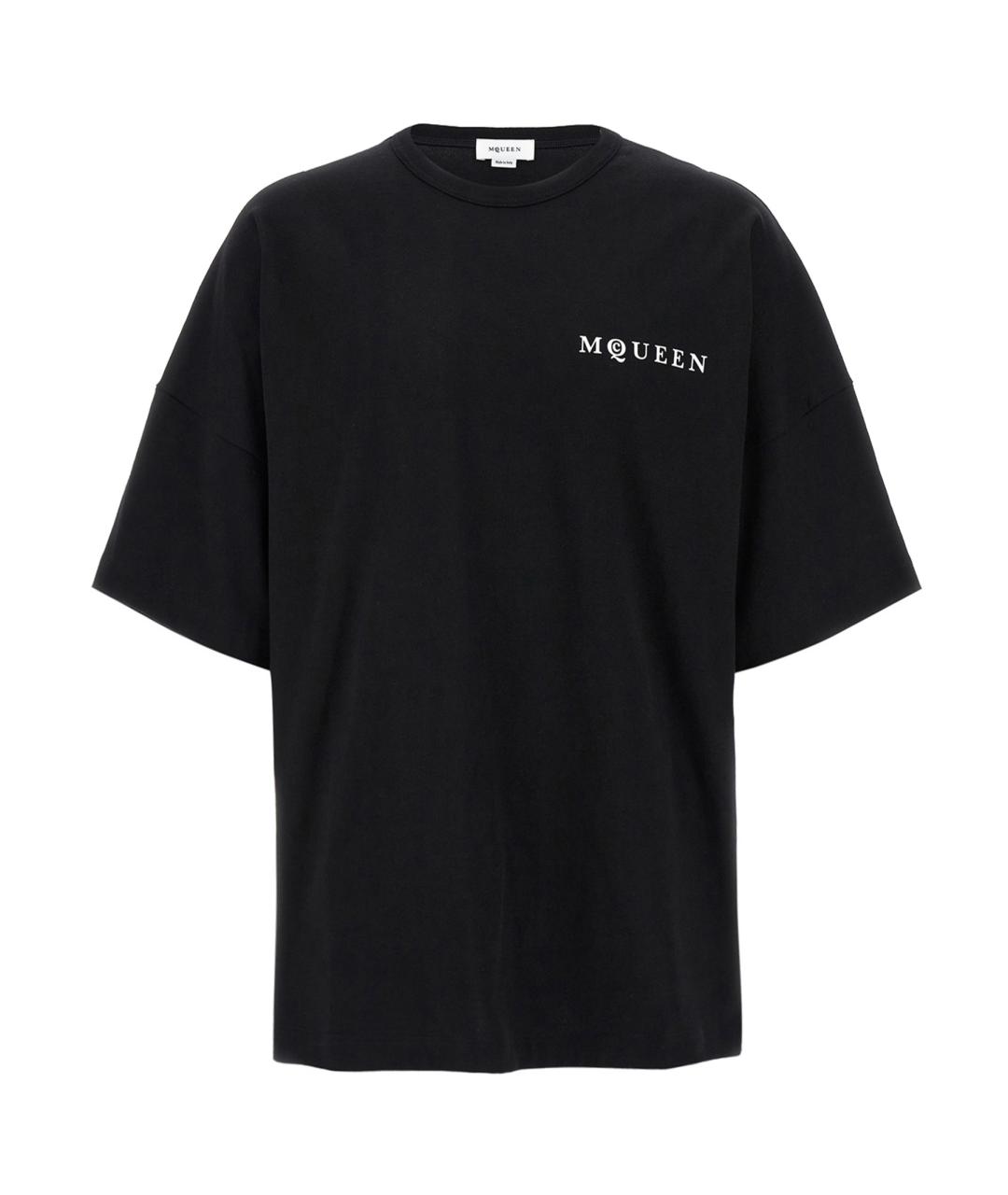 ALEXANDER MCQUEEN Черная хлопковая футболка, фото 1