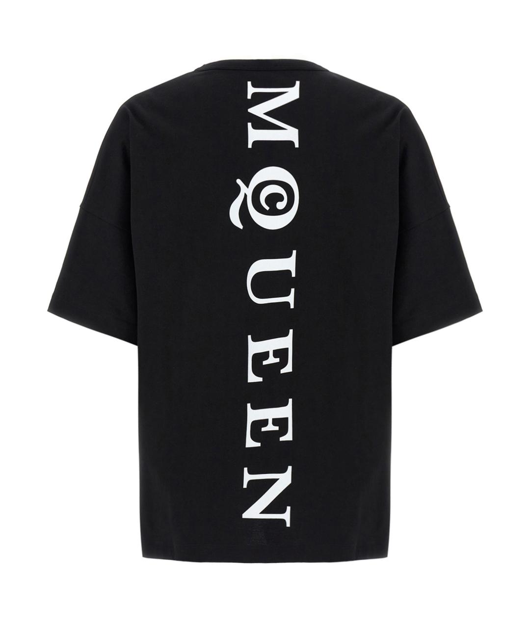 ALEXANDER MCQUEEN Черная хлопковая футболка, фото 2