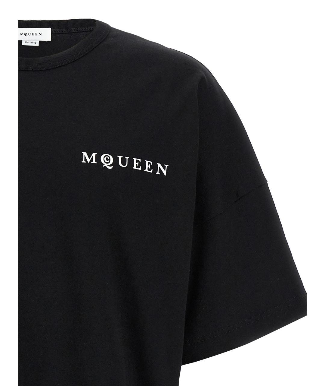 ALEXANDER MCQUEEN Черная хлопковая футболка, фото 3