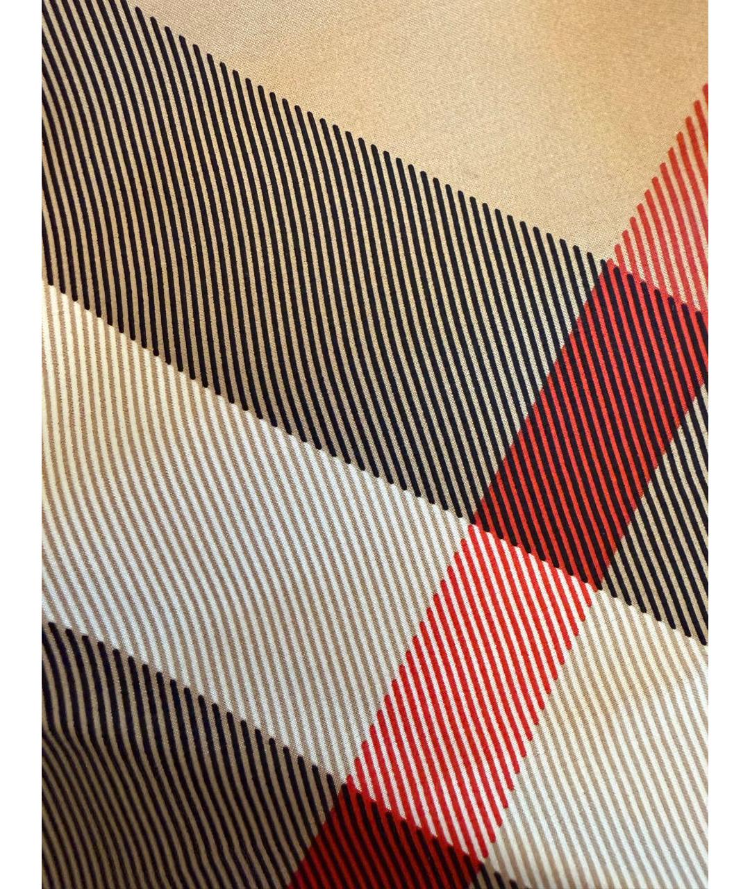 BURBERRY Бежевый шелковый платок, фото 2