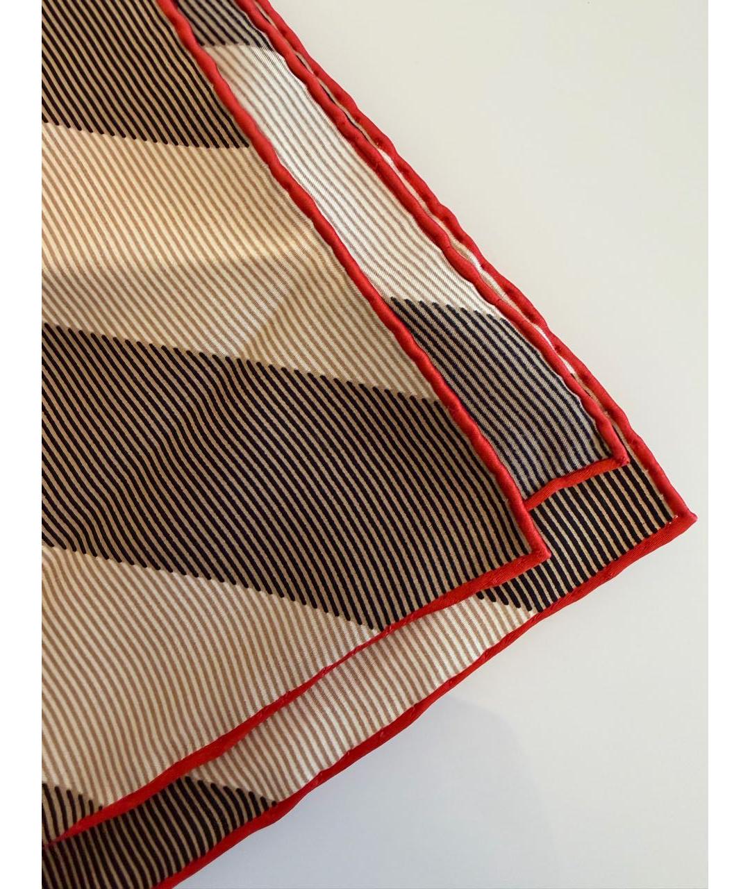 BURBERRY Бежевый шелковый платок, фото 5