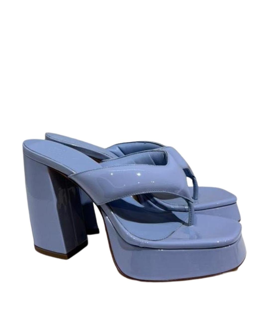 GIABORGHINI Голубые сабо из лакированной кожи, фото 1